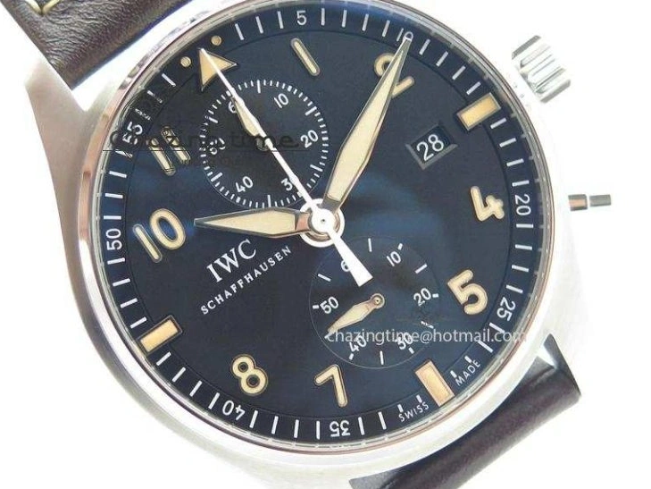 MIROTIME 0601 Pilot Chrono SS IW387808 CF3 ZF 1:1 Best Edition On Brown Leather Strap A Soft 7328